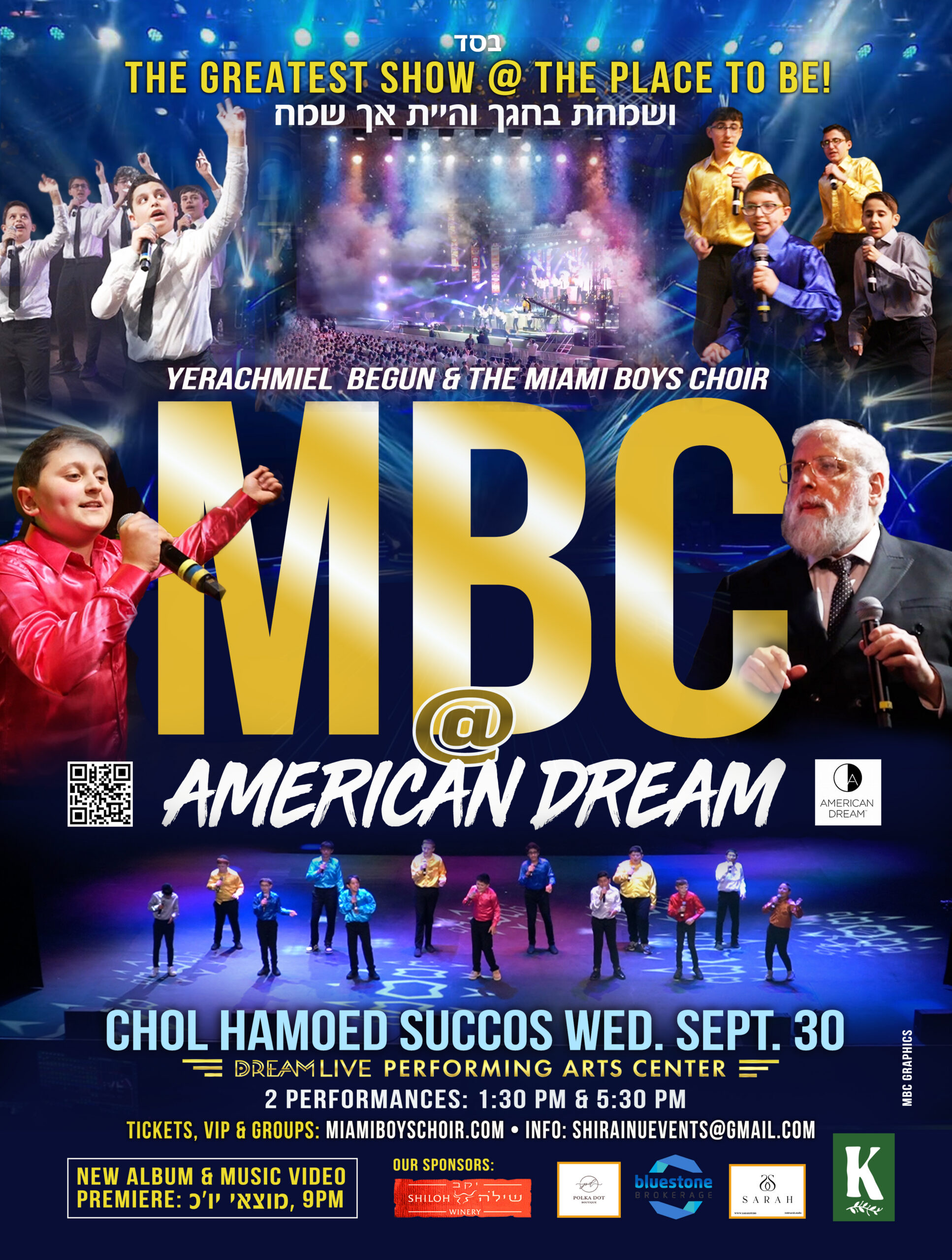MBC @ AMERICAN DREAM WED. CHOL HAMOED SUCCOS 5:30PM